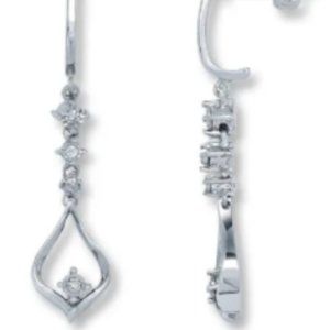 Jared 10K white gold teardrop earrings